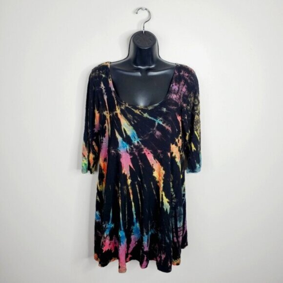 Wanderlust Dresses & Skirts - Wanderlust Calgary Boho Artsy Tye Dye Lagenlook Beach Cover Tunic Dress M